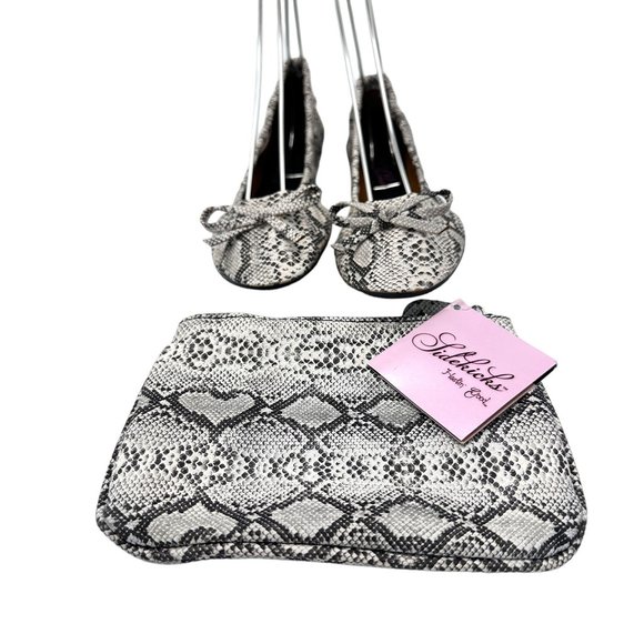 Sidekicks Ballet Snake Reptile Print Comfort Slippers 5-6.5 - Picture 3 of 9
